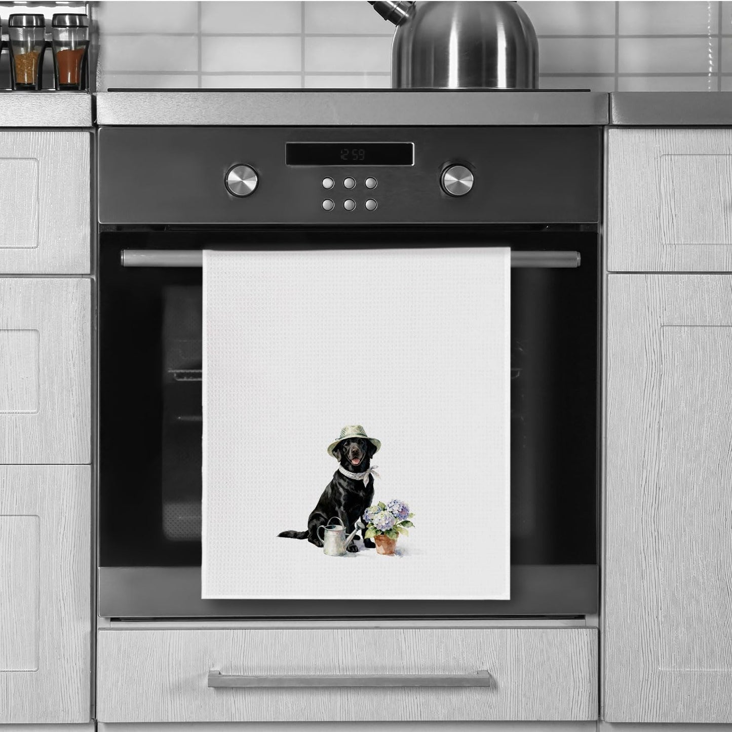 Toalla de cocina decorativa para jardinero, regalo negro 16 x 24