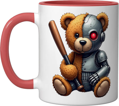 Taza Cerámica Robótico Cyborg AI Rojo/Blanco