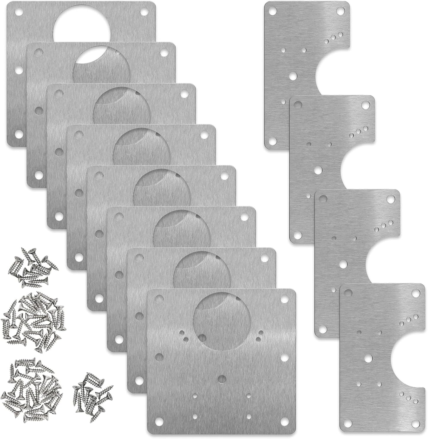 Kit placa bisagras acero inox soporte fijacion 12pulg
