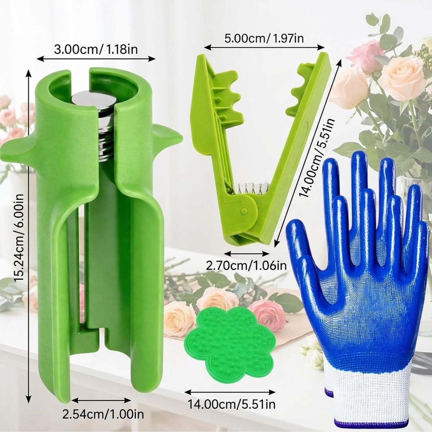 Set 4 Herramientas Pelar Espinas Rosas Jardinería Profesional