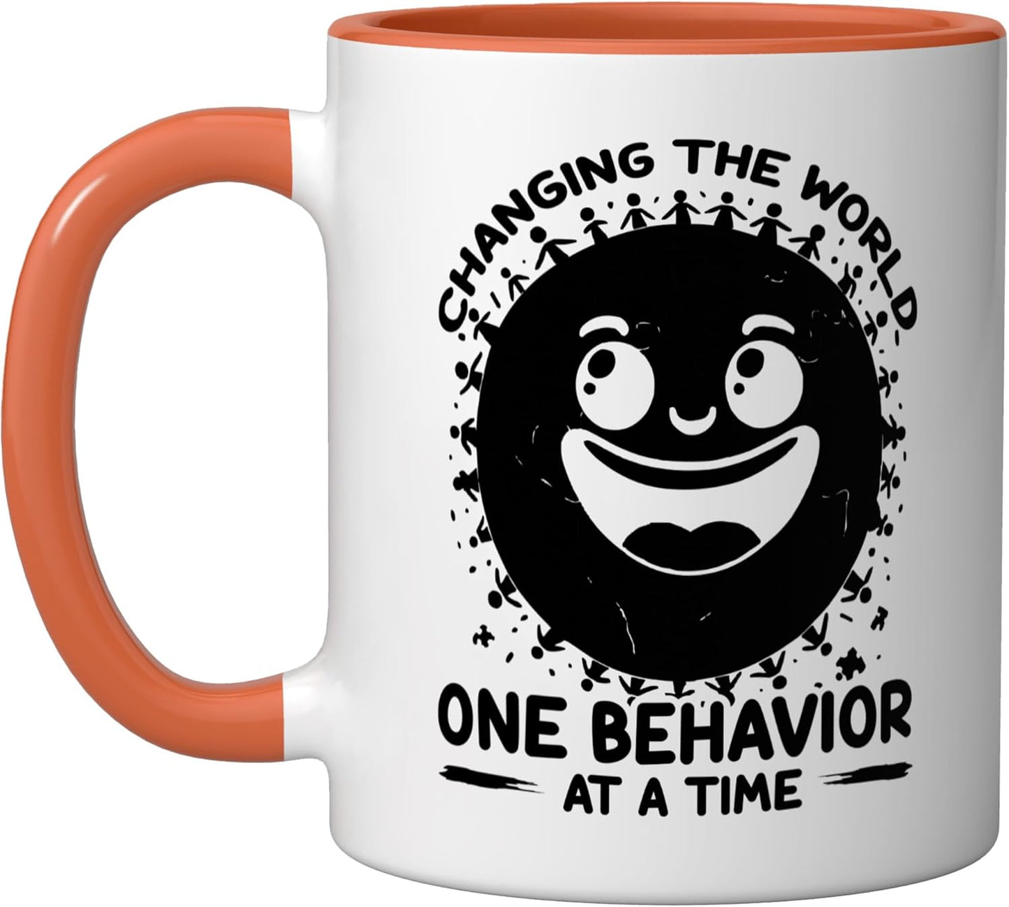 Taza Cerámica para Terapeuta ABA en Naranja/Blanco