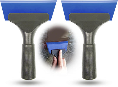 2 Pzas Rascador Nieve Auto Escobilla Silicona Ventana Puerta Azul