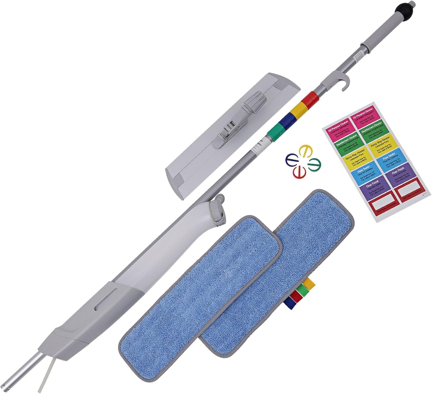 Juego trapeador microfibra 59pulg gris plástico