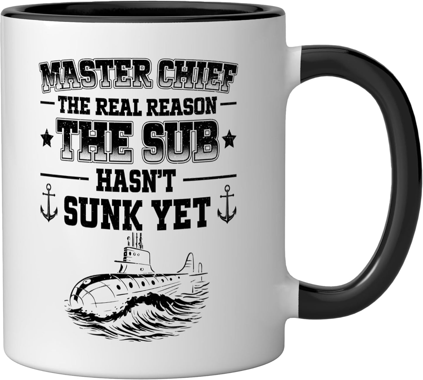 Taza cerámica Submariner Master Chief COB negra/blanca