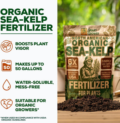 Fertilizante orgánico de algas soluble 2oz para jardín interior