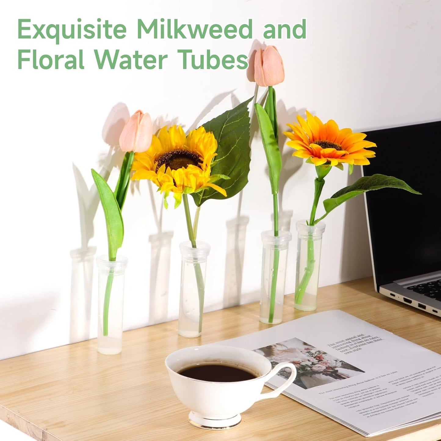 50 Tubos Florales 2.3oz para Esquejes y Cría de Mariposas