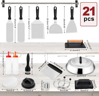 Kit 21 Pzas Acero Inox para Parrilla Exteriores