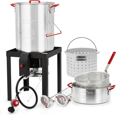 Freidora pavo 30qt y pescado 10qt aluminio 38000BTU propano