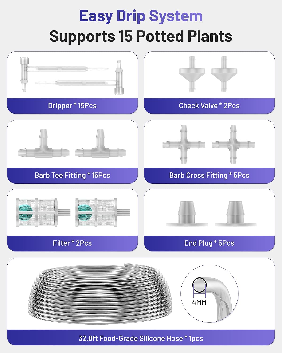 Kit repuesto regador 32.81pulg emisores ajustables