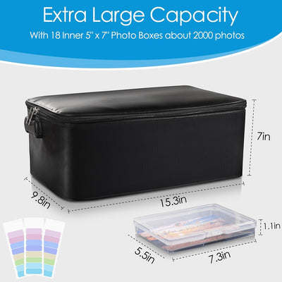 Caja ignífuga fotos 18 fundas 5x7pulg con cerradura