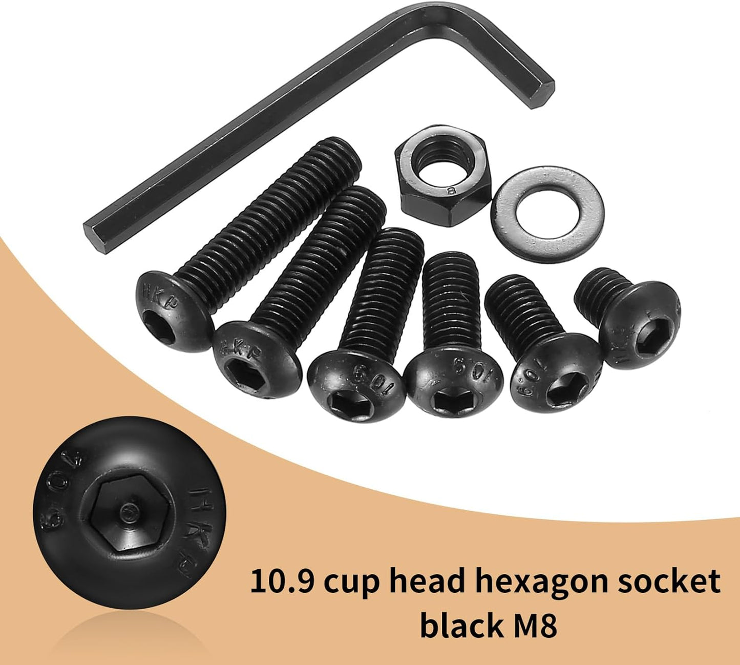 Kit surtido M8 tuercas y arandelas hexagonales