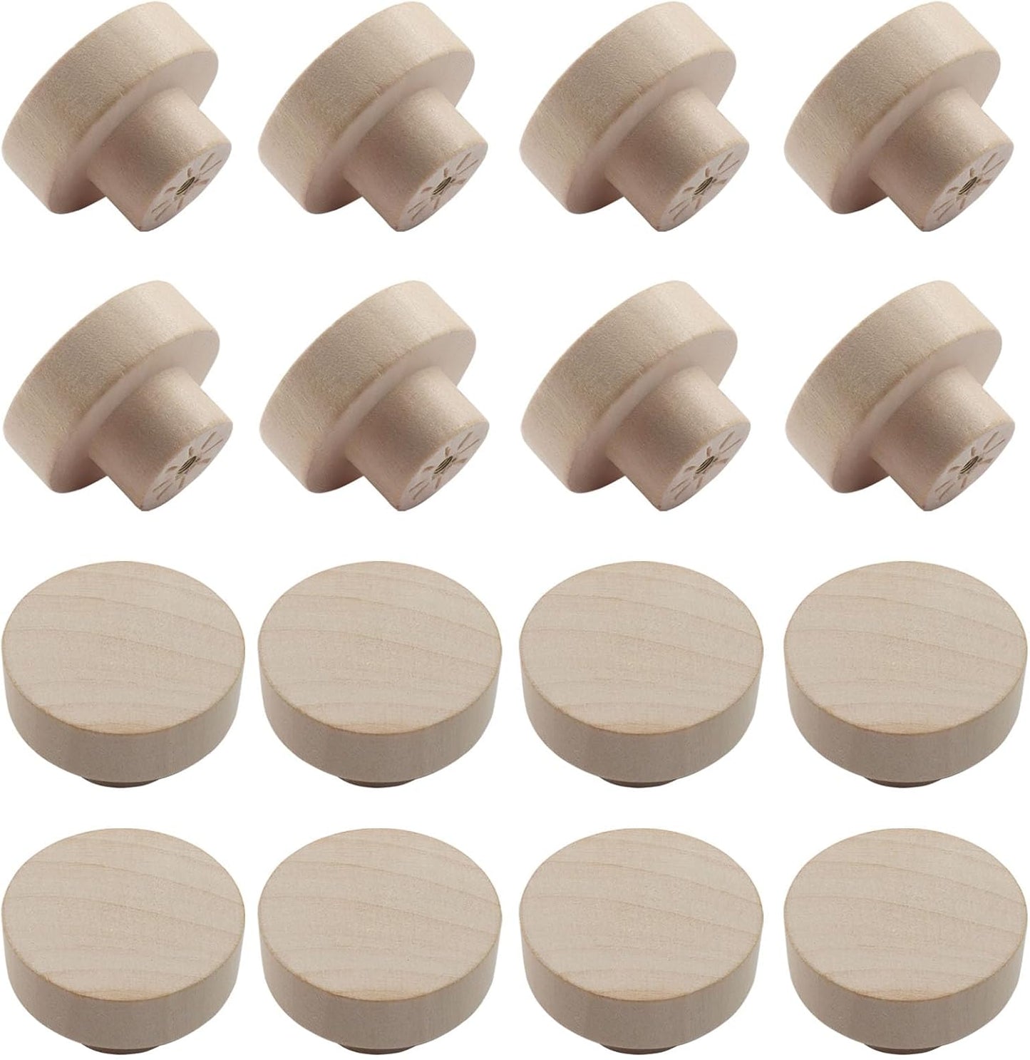 16 Pomos Madera Tiradores Redondos Cajón Cocina 1.575in