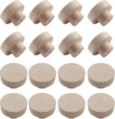 16 Pomos Madera Tiradores Redondos Cajón Cocina 1.575in