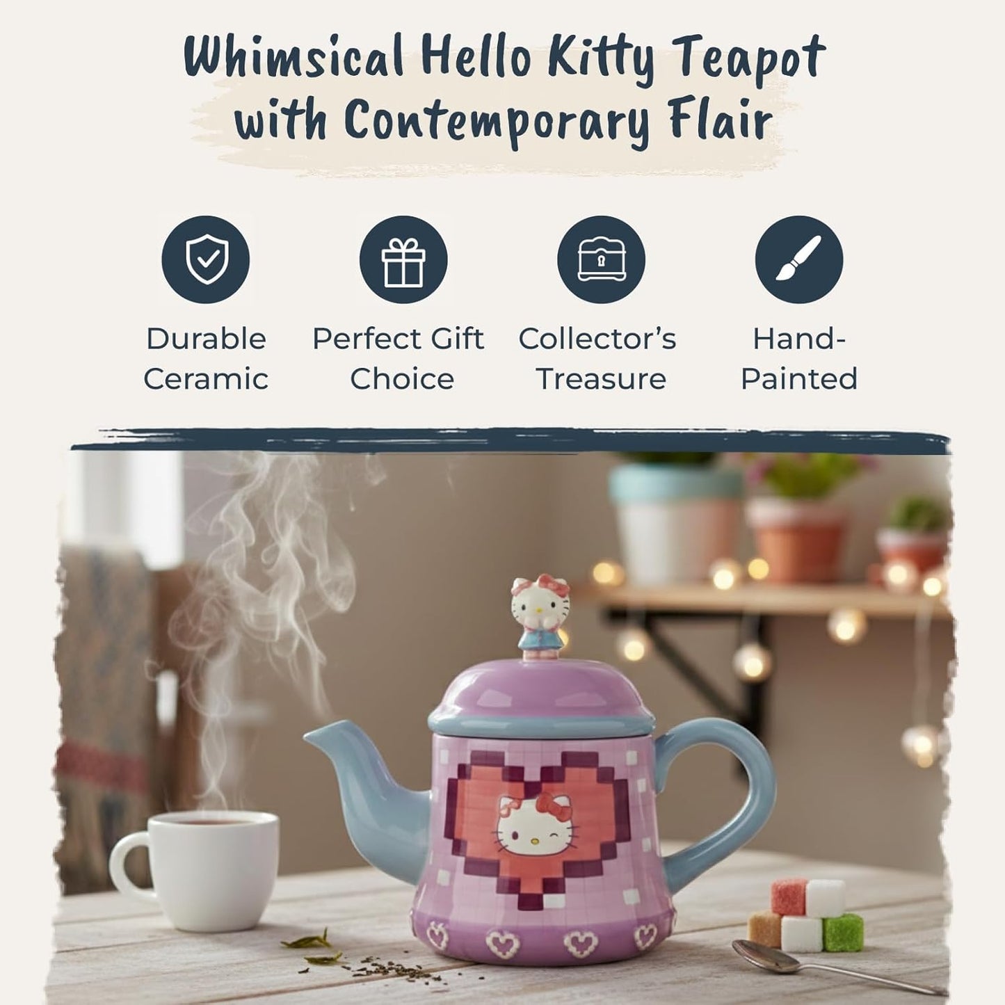 Tetera Digital Hello Kitty 9.125x5.125x7pulg