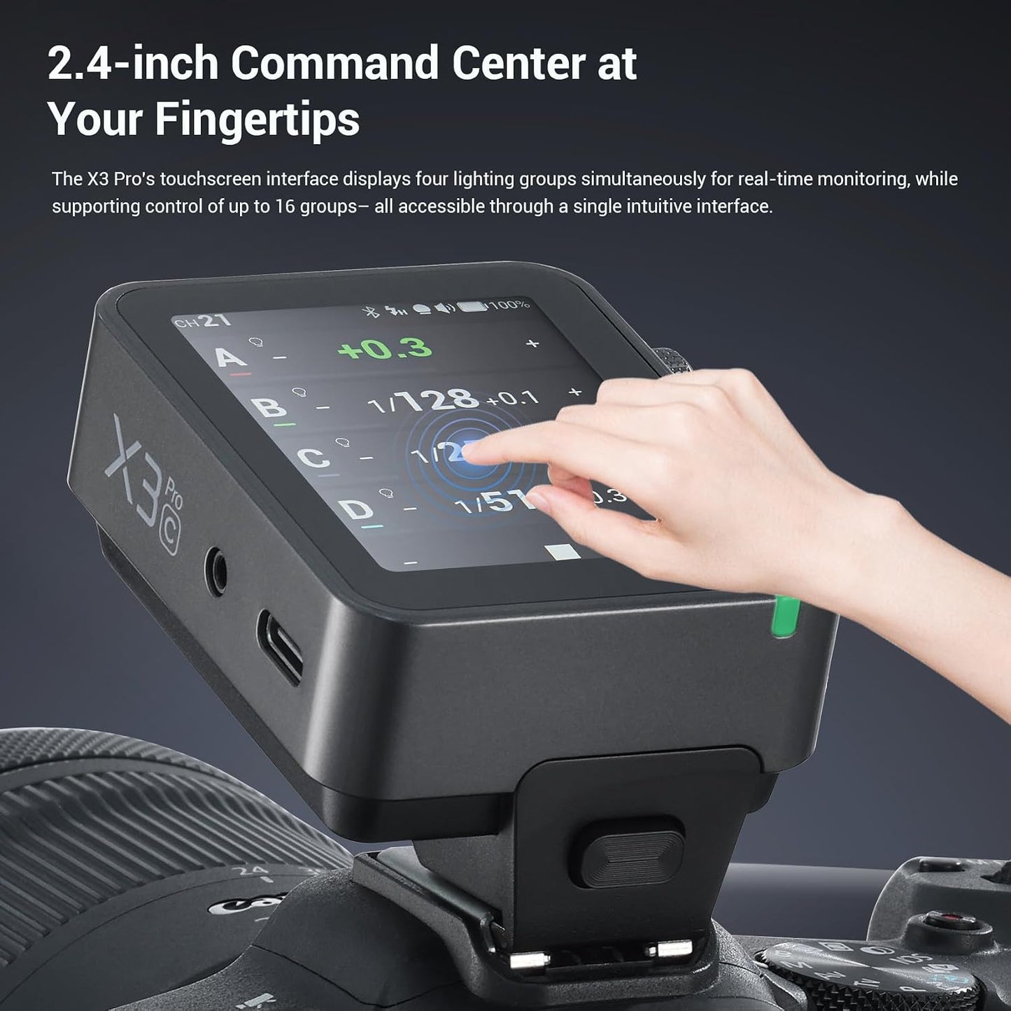 Disparador flash X3Pro para Canon 2.4 GHz Bluetooth