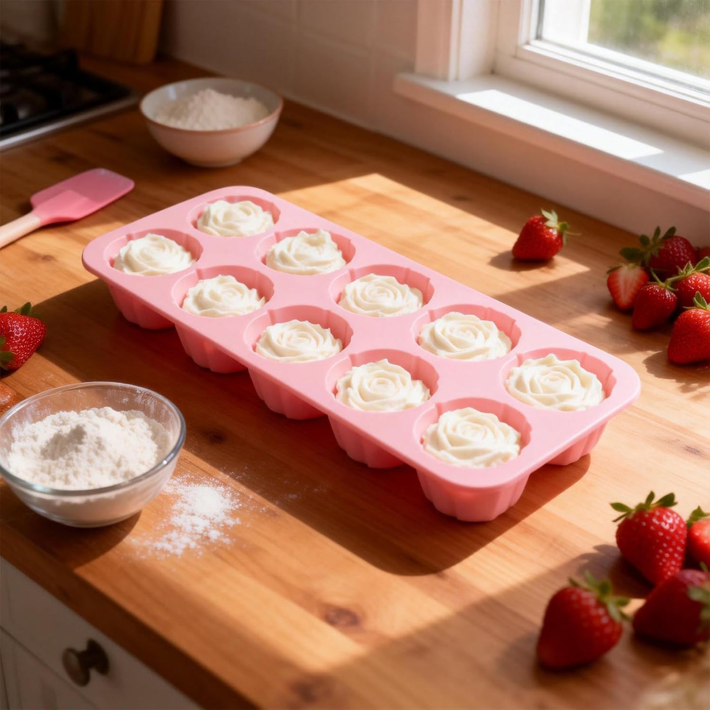 Molde Silicón Rosa para Chocolates Dulces Caramelo