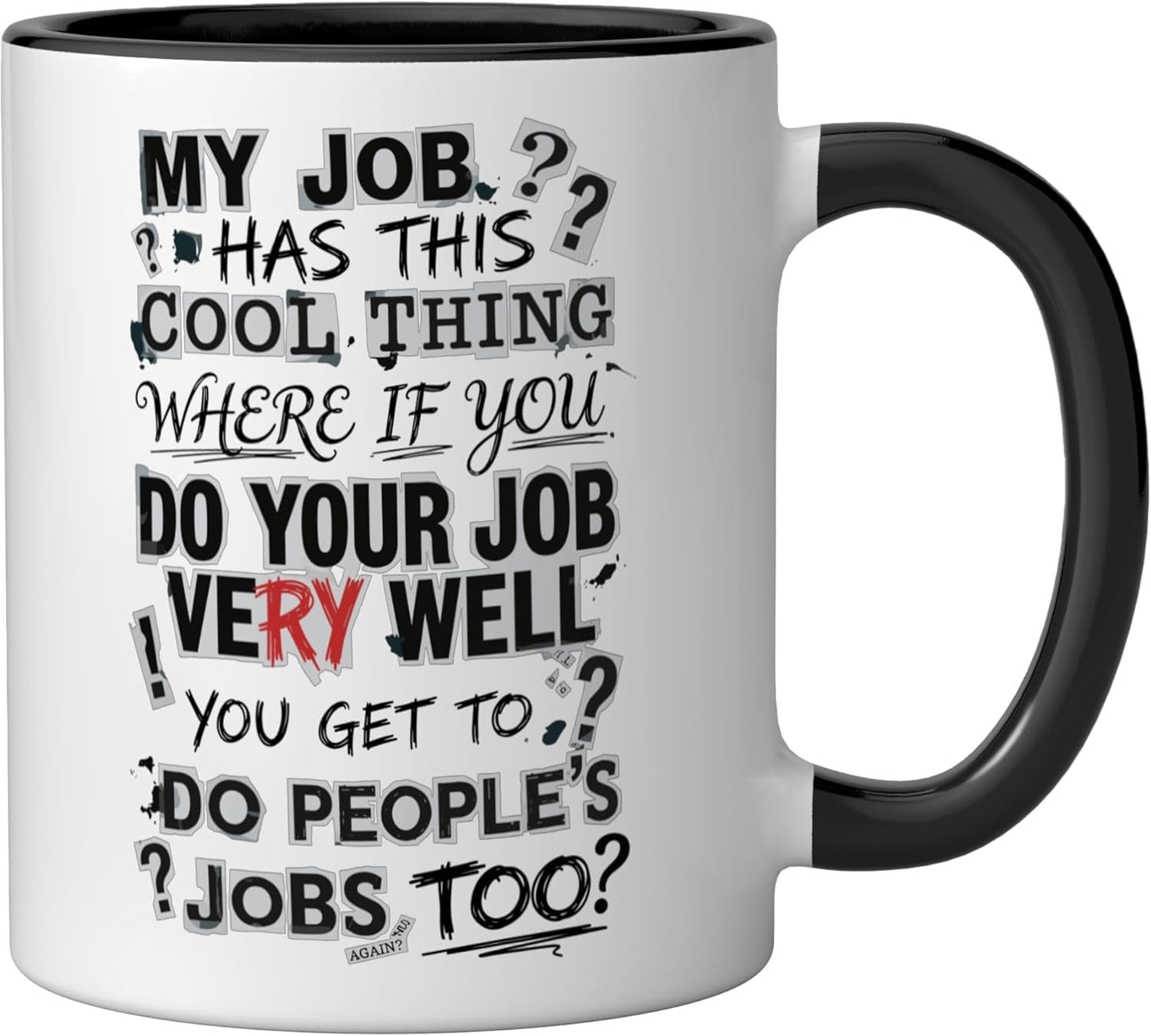 Taza Cerámica Meme Trabajo Negro/Blanco