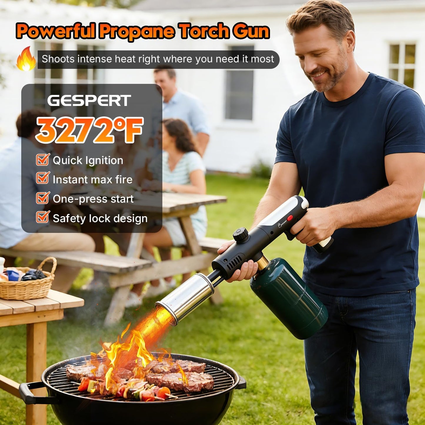 Llameador de Propano Portátil para BBQ y Soldadura Negro