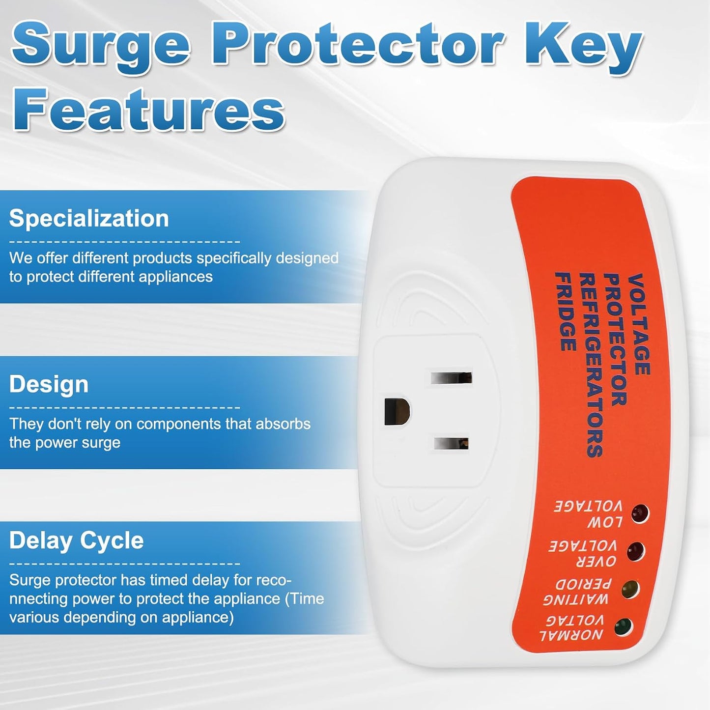 4 Protectores sobretensiones con LED para electrodomésticos