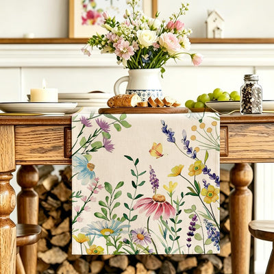 Camino mesa verano floral lavanda 13x90pulg