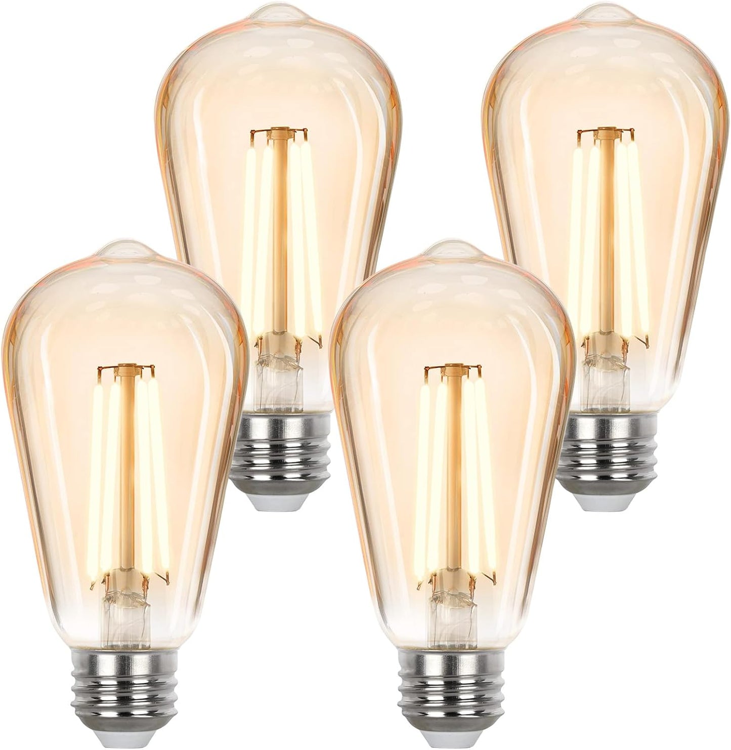Bombilla LED Edison ST58 E26 2700K blanco cálido pack 4