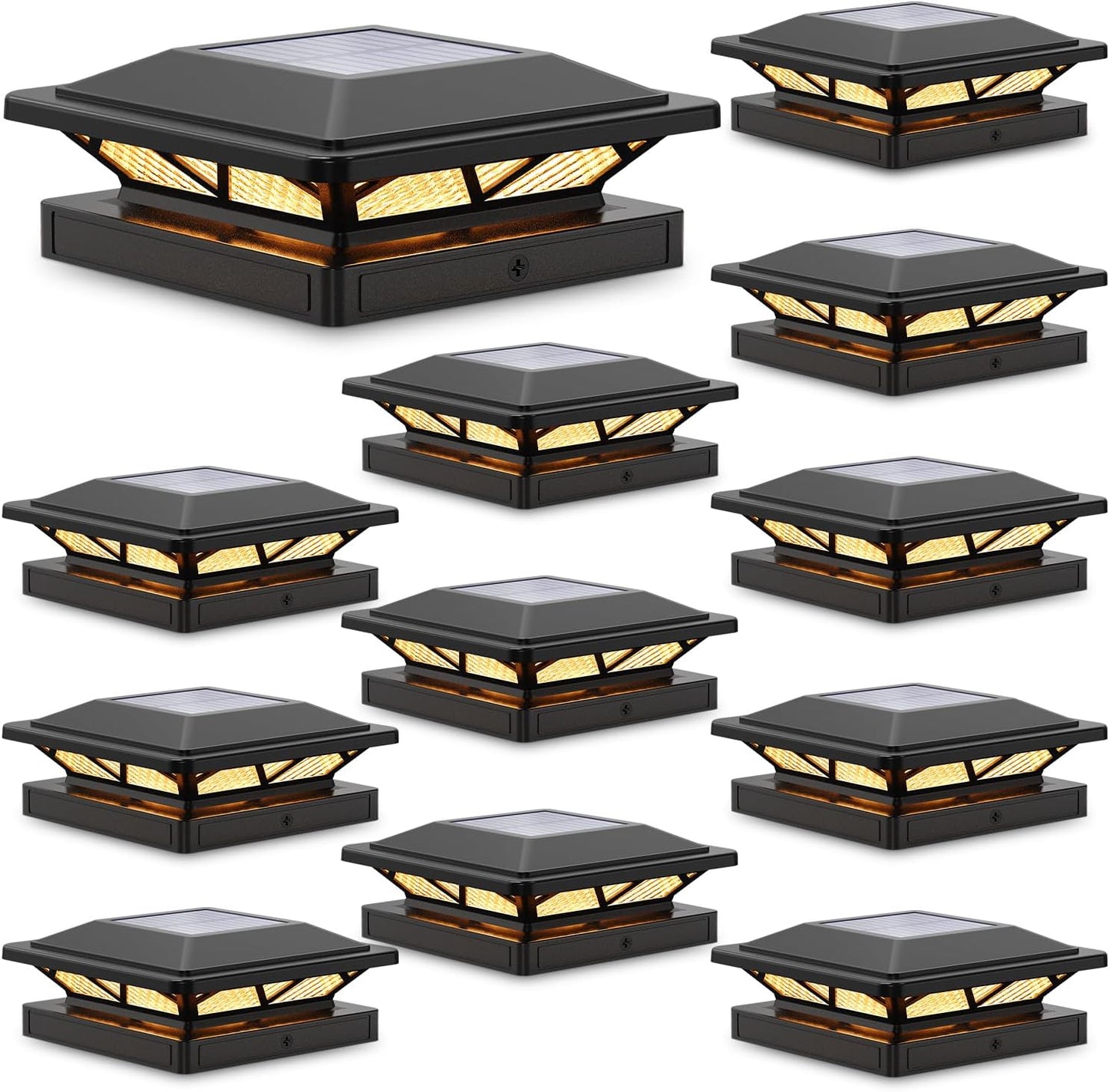 Luz solar para tapa poste 3.5x3.5 a 5x5 pulg impermeable