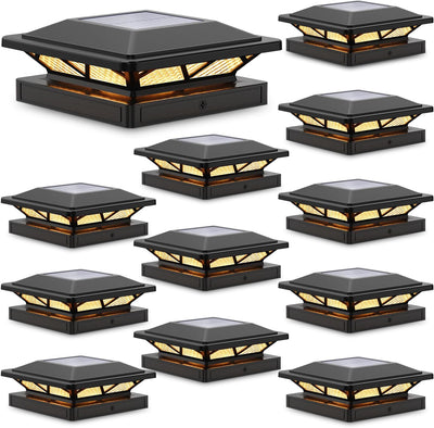 Luz solar para tapa poste 3.5x3.5 a 5x5 pulg impermeable