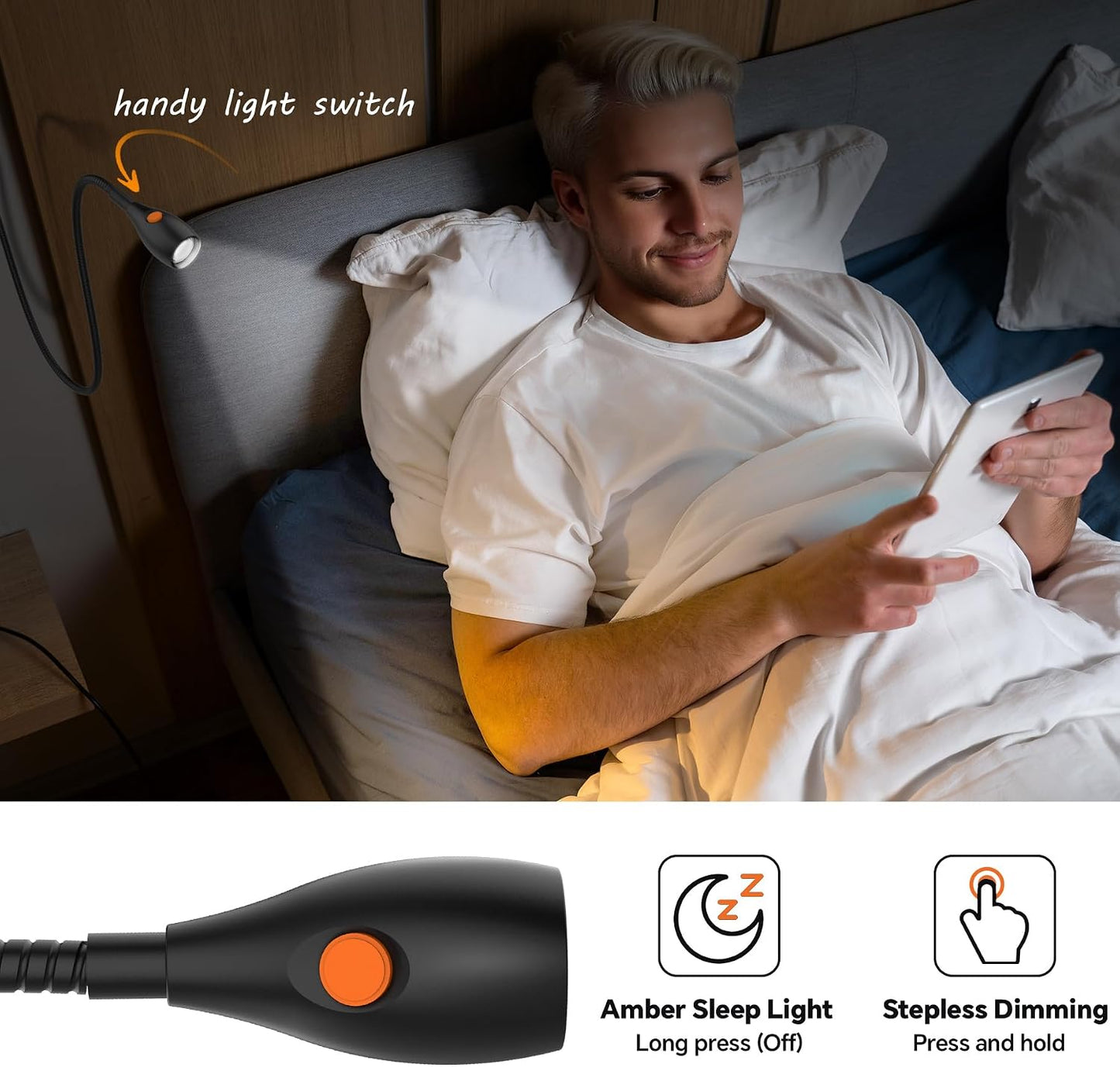 Luz LED regulable para cabecero USB-C CRI 95