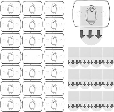 60 Mini Ganchos Adhesivos Tira Luces Transparente Extraible