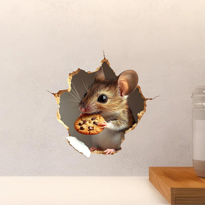 Adhesivo 3D Raton Agujero Baño Cocina 5pulg