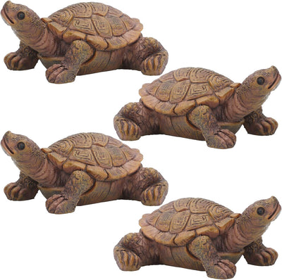 4 Pzas Tortugas Marinas Resina Decoración Bonsái Jardín de Hadas
