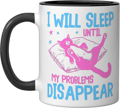 Taza cerámica humorístico gato durmiendo sarcástico amante de gatito