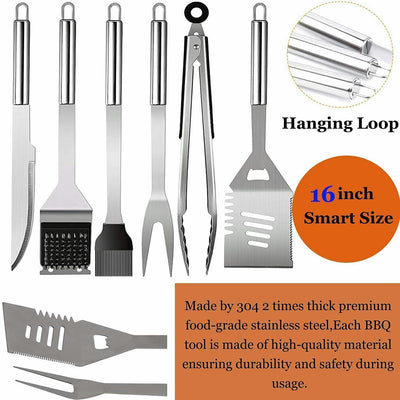 Set parrilla 31 pzas acero inox delantal para papá
