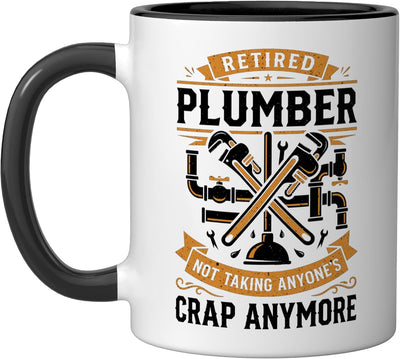 Taza cerámica para retiro humorística Retired Plumber No Toma Crap