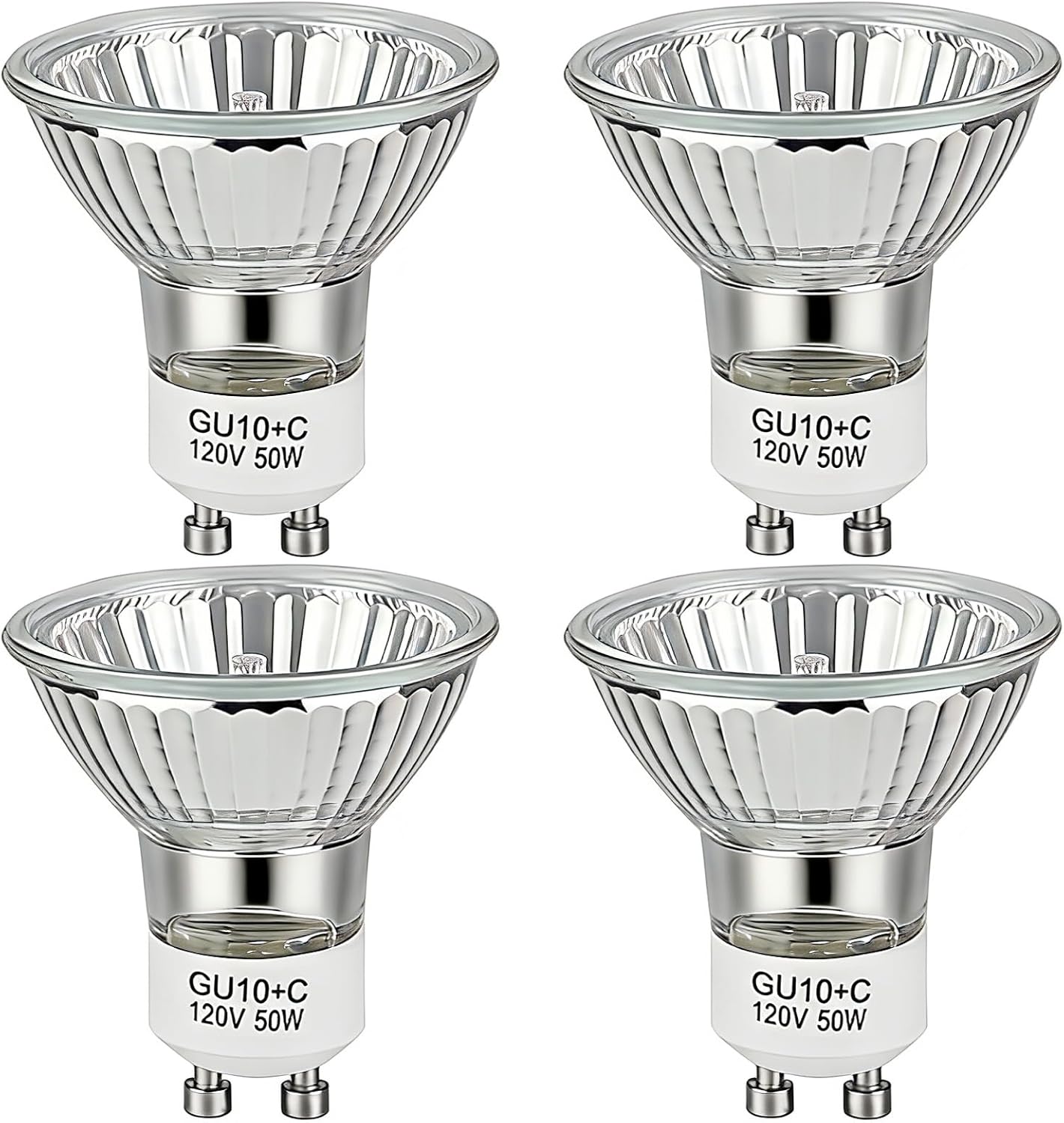 Bombilla halógena GU10 regulable 2700K blanco cálido 50W pack 4