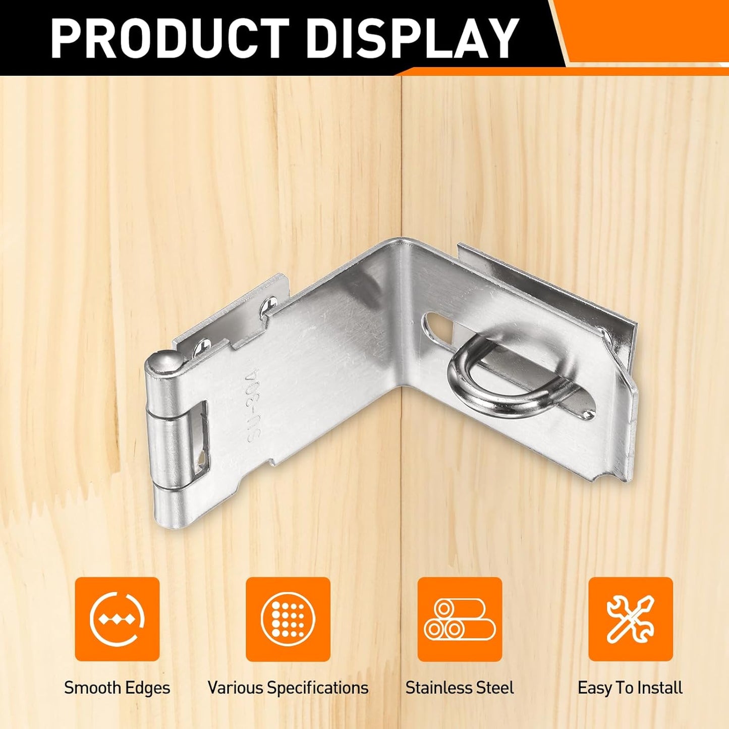 Pestillo cerrojo puerta 5pulg acero inox 90grados
