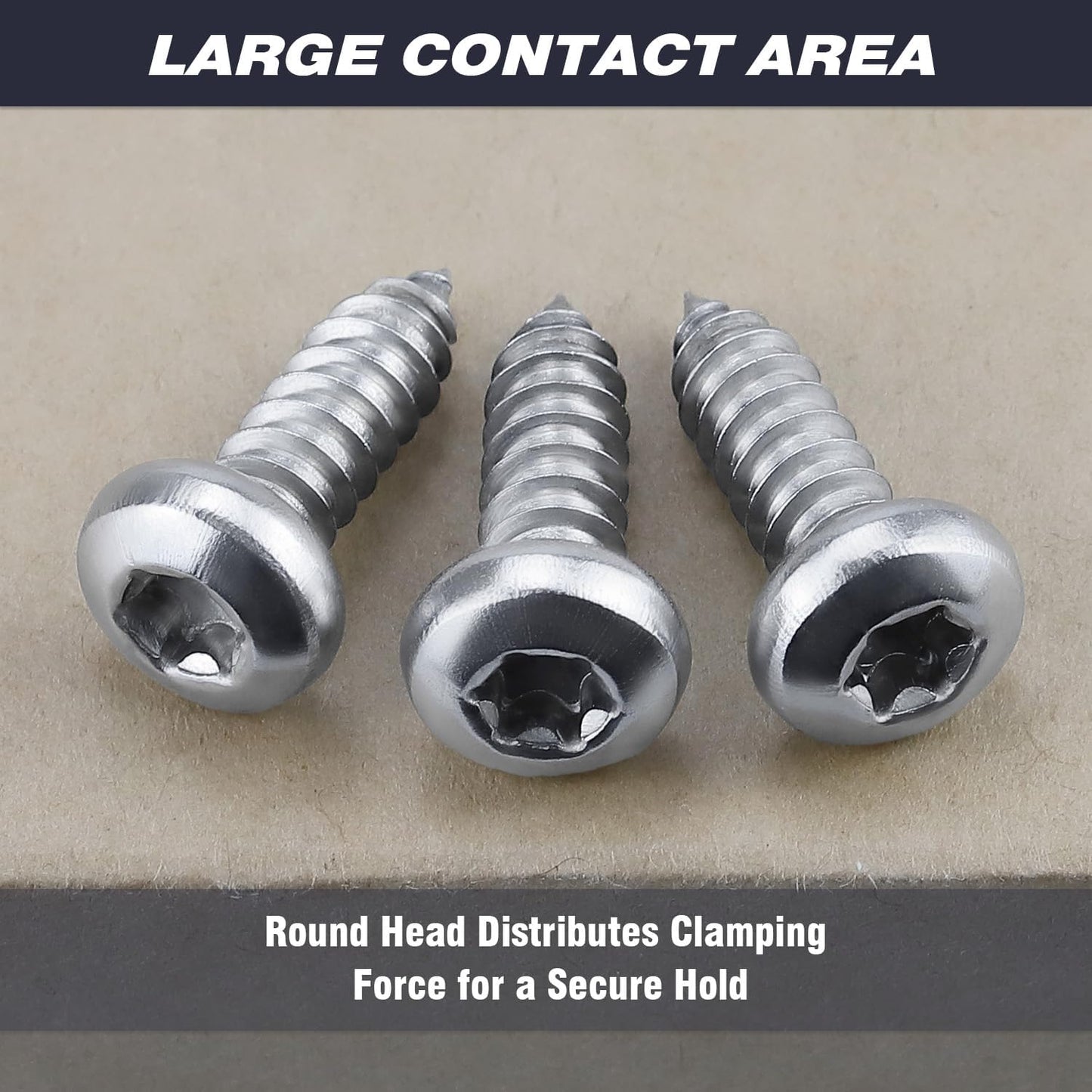 50 Tornillos Torx Acero Inox Redondos Autoatascantes
