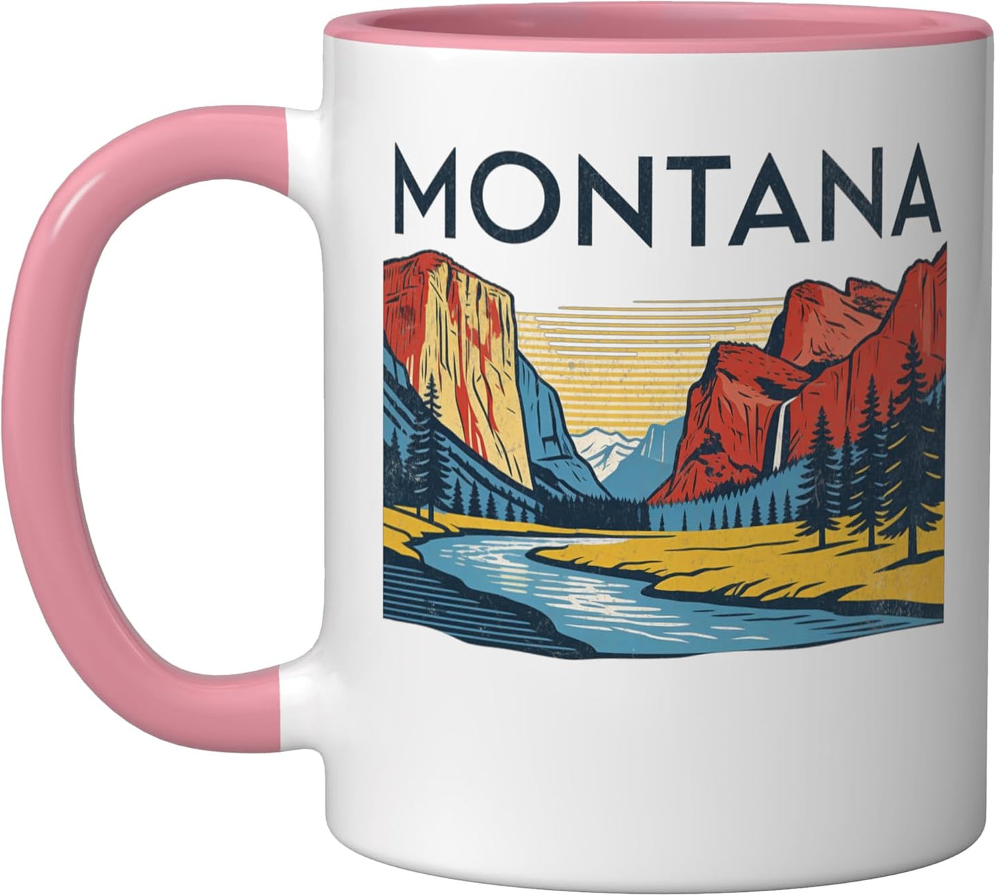 Taza Cerámica Montana Rosa/Blanca