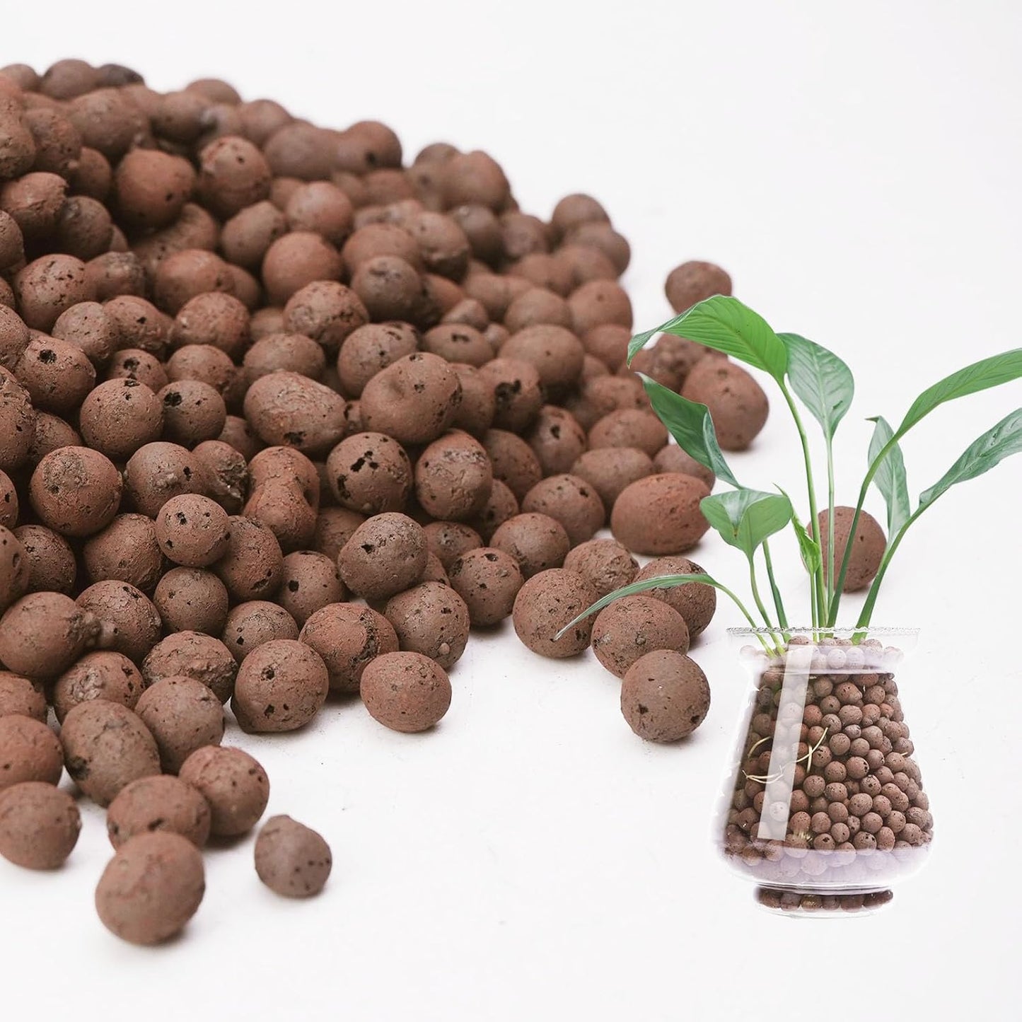 Guijarros LECA 2.5lb para plantas drenaje hidroponía
