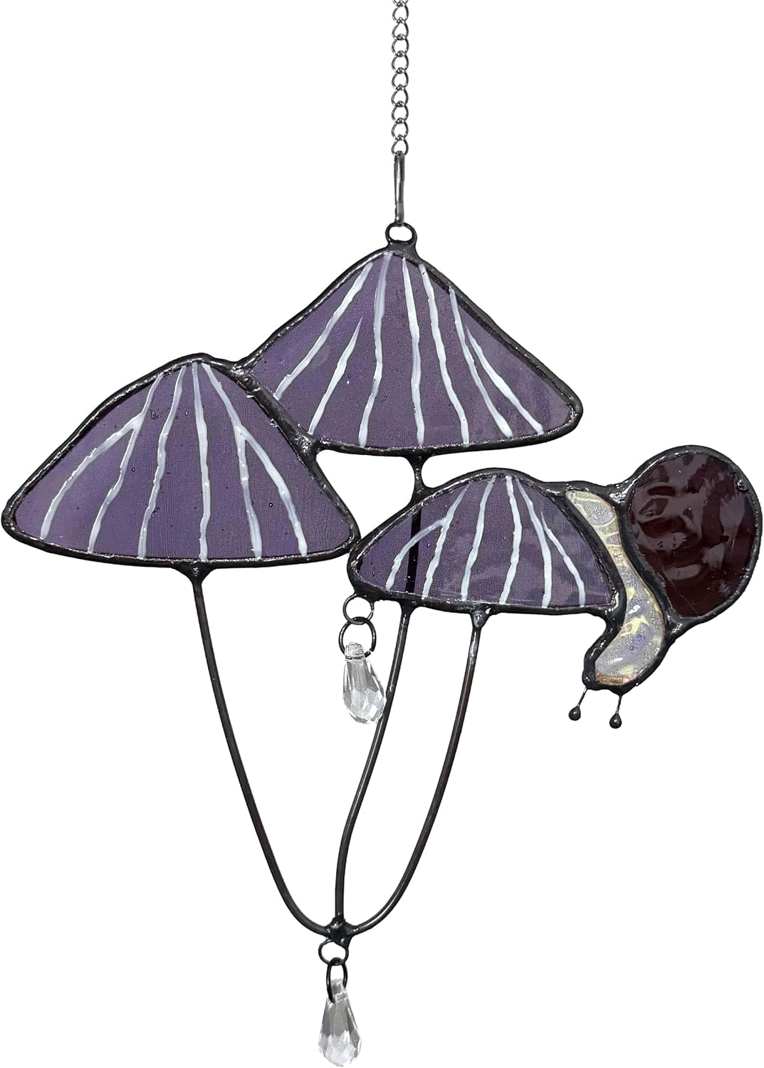 Setas colgantes vitrales moradas decoración hogar