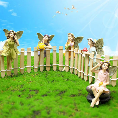 Figuras hadas resina decoración jardín patio 5 pzas