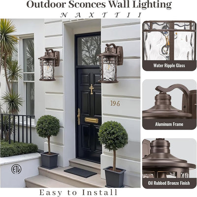 Luces pared exterior 12pulg acabado ORB enchufe E26