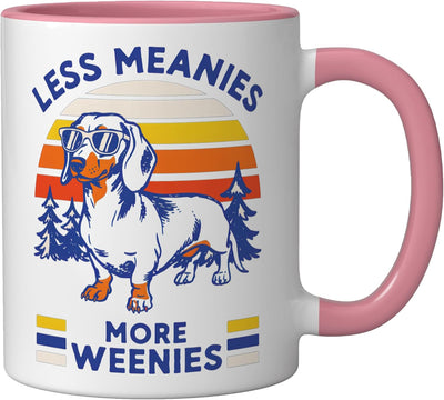 Taza Cerámica Perros Salchicha Rosa/Blanca