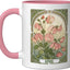 Taza cerámica Sweet Pea flores mes nacimiento rosa/blanco