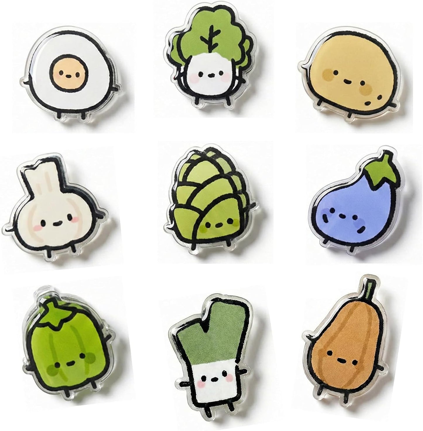 9 Imanes nevera decorativos forma vegetales acrílicos