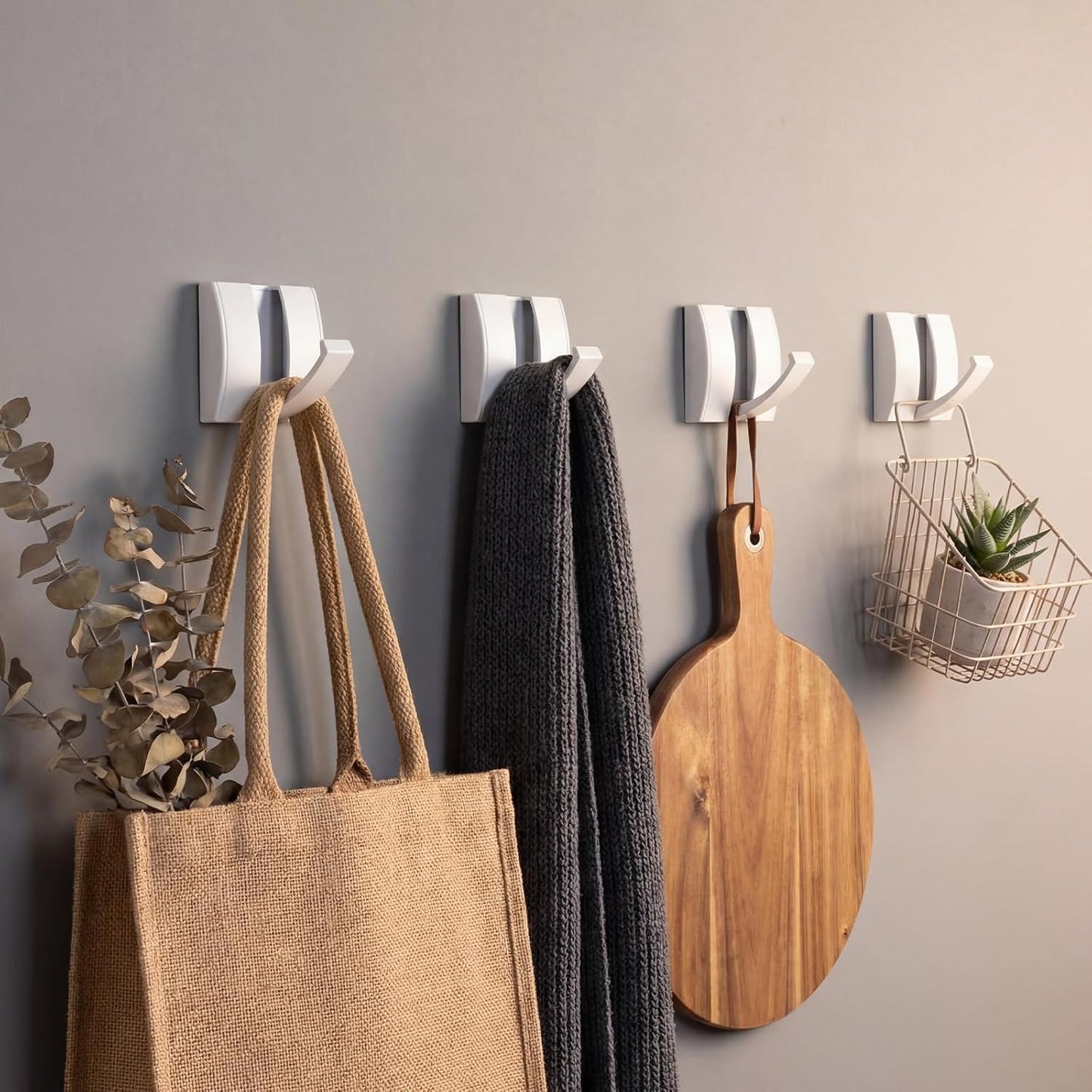 4 Ganchos Plegables Aluminio para Colgar en Pared Bufanda Bata