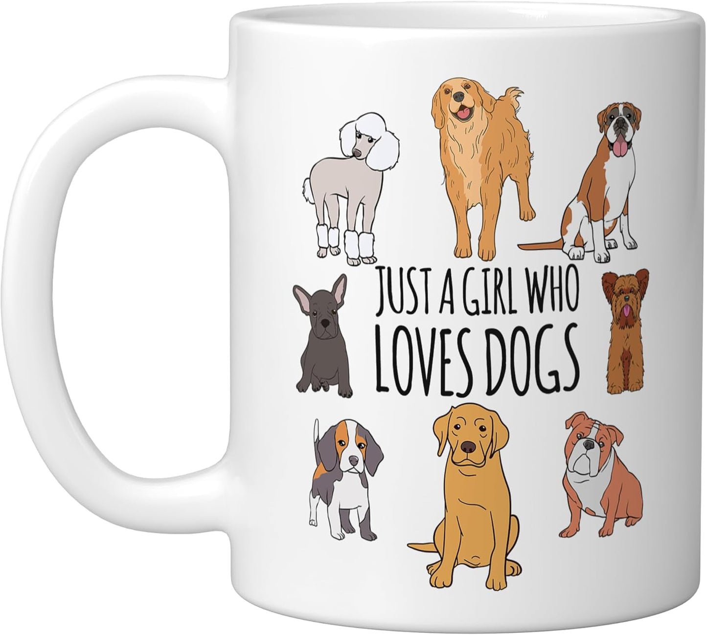 Taza Cerámica Temática Amantes Cachorros Blanco
