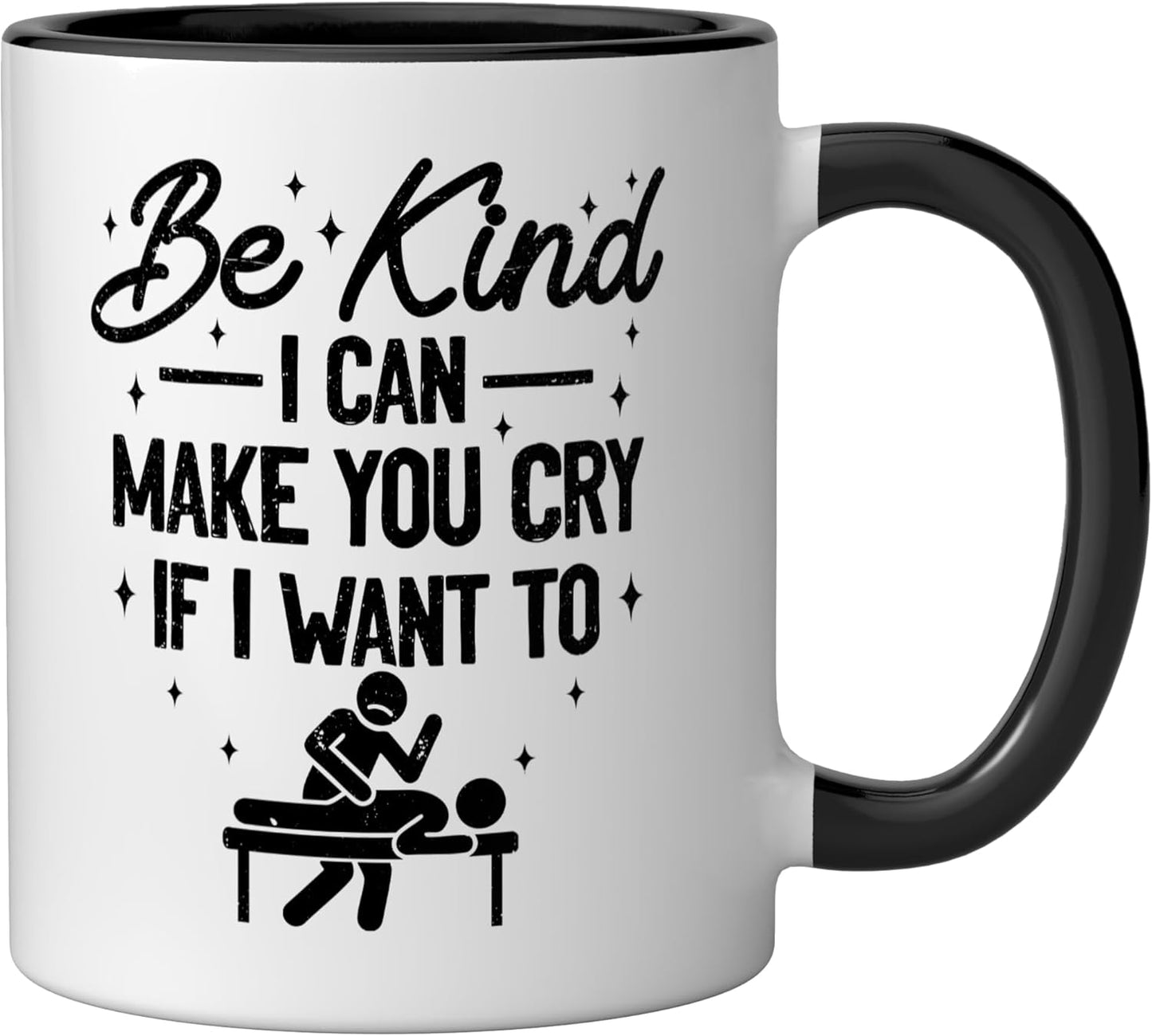 Taza Cerámica Terapeuta Masaje Negro/Blanco