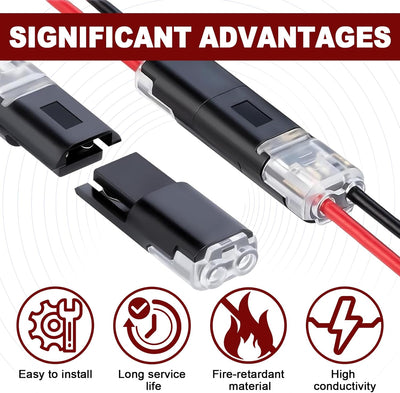 50 Conectores Rápidos Tira Luz LED 2 Pines con Hebilla