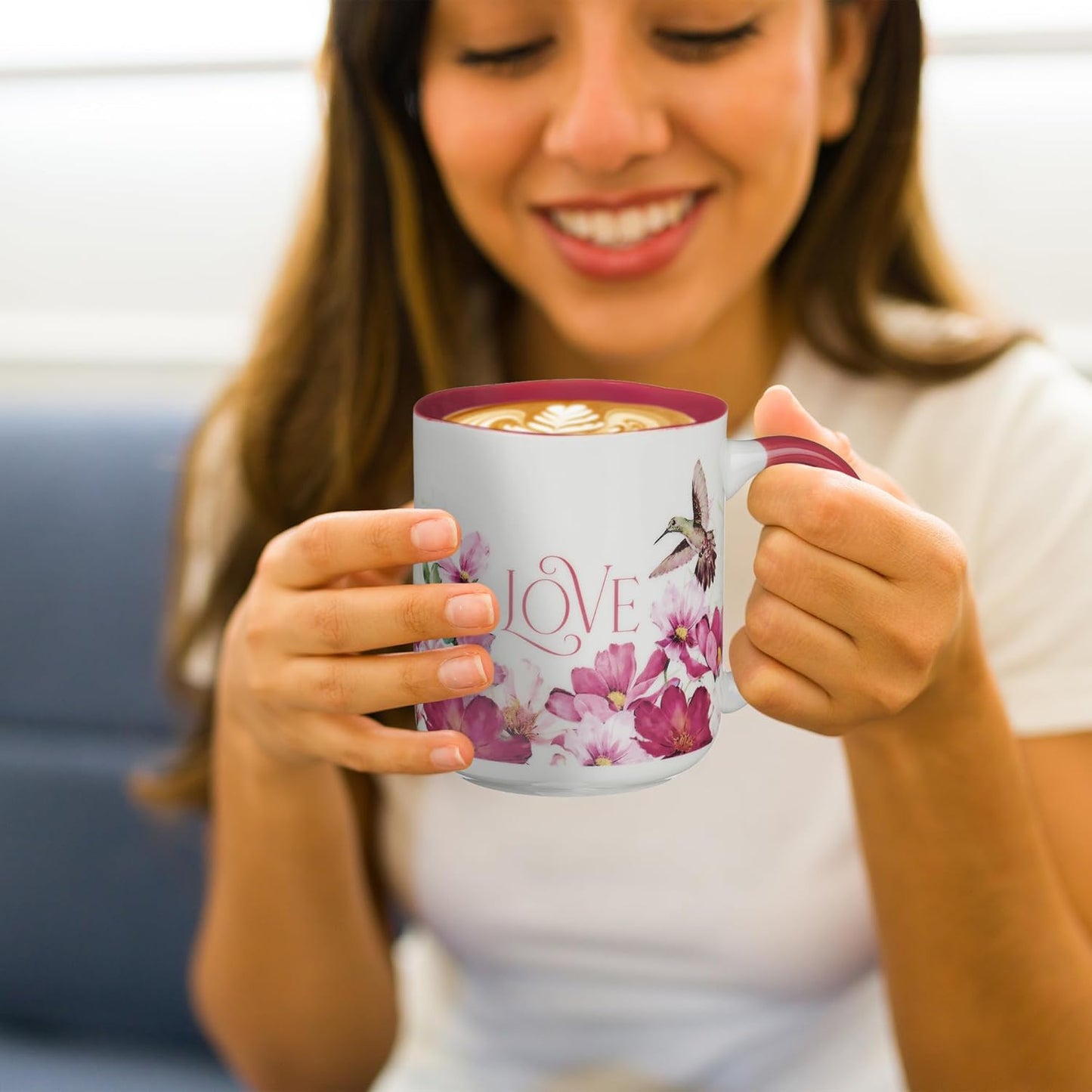 Taza de cerámica con versículo bíblico inspirador para mujer